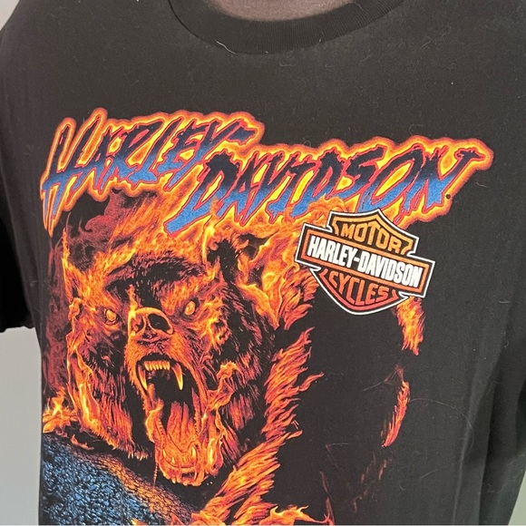 Harley Davidson Motorcycle Flame Bear Fire Grand Cayman, Cayman Island Shirt XL - Picture 3 of 11